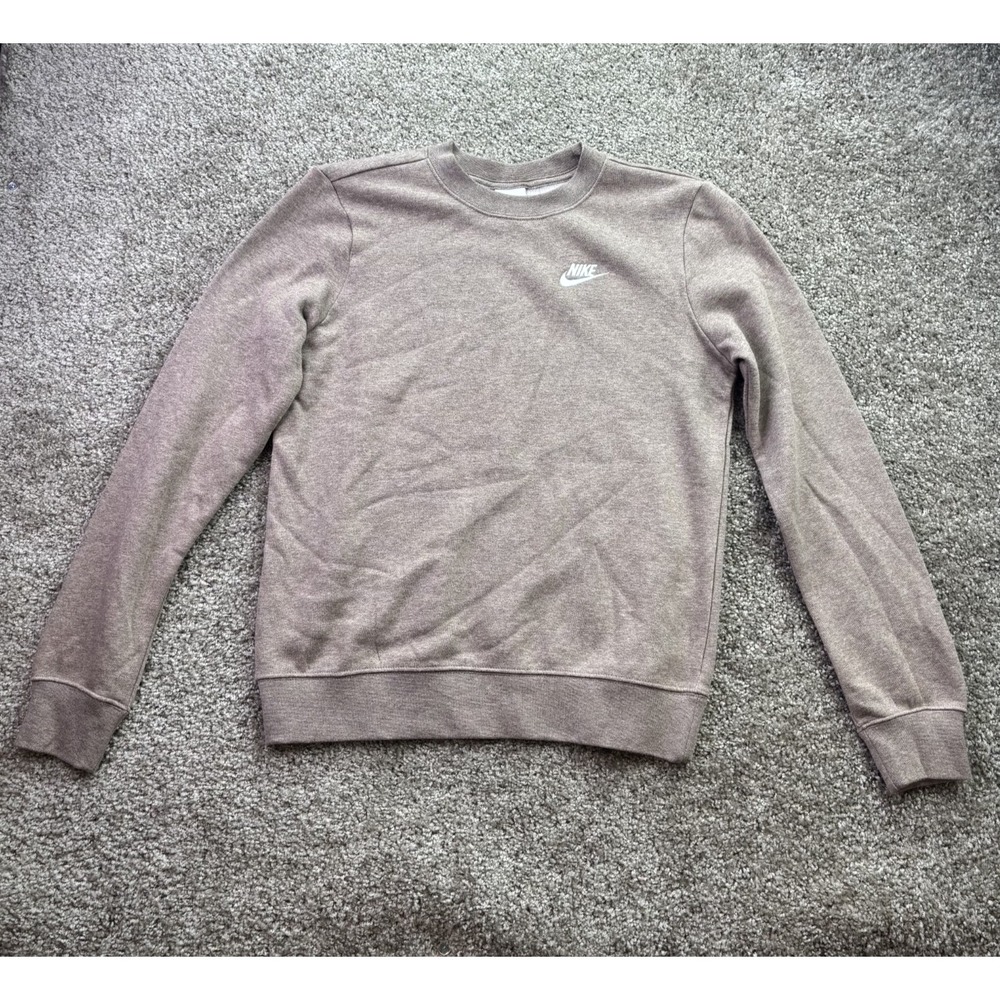 Nike Women's Size XS Club Fleece Crewneck Sweatshirt Brown DQ5473-214 NEW